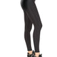 Colanti pentru femei slimfit, Lycra, textura lucioasa, Negru