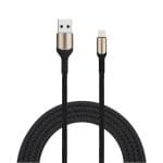 Cablu USB la Lightning 2.4 A PRESTIGE CHARGE, Incarcare si Transfer Date, Compatibil Apple iPhone/iPad/AirPods, Suporta CarPlay, Material Textil, 1m,