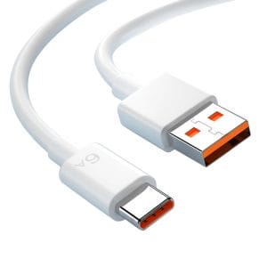 Cablu USB la USB-C pentru Date si Incarcare Rapida 6A, PRESTIGE CHARGE, SuperCharge 66W pentru Huawei & Honor, 1m, Alb