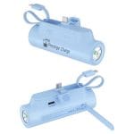 Baterie Externa nano, PRESTIGE CHARGE, 5.000 mAh, Afisaj Baterie, Lanterna, Cablu integrat USB-C, Port USB-C,  12.5W MAX, incarcare Telefon, Casti