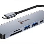 Hub USB-C 6 in 1 PRESTIGE CHARGE, HDMI 4K, PD 100W, USB 3.0, USB 2.0, SD/TF, pentru Laptop/Tableta/Telefon, Carcasa Aluminiu