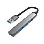 Hub USB, 4 in 1, PRESTIGE CHARGE, Extensie Port USB la USB 3.0 + 3* USB2.0, Transfer Rapid de Date 5Gbps, Carcasa Aluminiu
