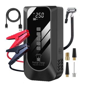 Starter Auto Jump Starter 4-in-1 600A, PRESTIGE CHARGE®, Compresor Aer, Power Bank 6000mAh, Incarcare, Lanterna, Kit Urgenta 12V Benzina 6.0L / Diesel