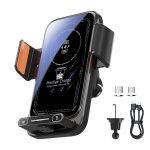 Suport Auto Telefon Premium cu Incarcare Wireless 15W si Magnetica Rapida 66W, PRESTIGE CHARGE®, USB-C si Micro-USB, Senzor Infrarosu Deschidere Autom