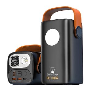 Baterie Externa Adventure XL, PRESTIGE CHARGE, 60.000mAh, 100W dual-output, 2 x USB-C PD 100W, 3 x USB, lanterna dubla, pentru Camping, Pescuit, Calat