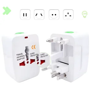 Adaptor Priza Universal Portabil EU/UK/SUA/JP/AUS/TH, Siguranta Avansata, Protectie Supratensiune, Indicator LED, Compact, Policarbonat, Ideal pentru