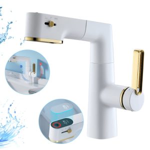 Robinet Multifunctional, Display LED HD cu alimentare din circuitul apei, Fara Baterii, Extensie Flexibila 60cm, Rotire 360°, Modul Dus si Coloana Apa