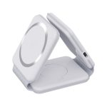 Incarcator Wireless 3 in 1, Pliabil, Pentru Iphone Apple Watch Airpods Samsung, 30 W, Fast Charging, Magnetic, Alb