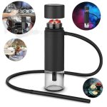 Narghilea Portabila pentru Masina, Set Mini Shisha pentru Calatorii si Aer Liber, Metal si Silicon Premium, Design Elegant, Compact, Usor de Transport