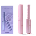 Pieptene Indreptare Par Portabil Reincarcabil, Full Abundance, Dinti Ceramici, Incalzire Rapida, Design Wireless, 2 in 1, Anti-Frizz, Hidratare Ioni N