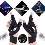 Manusi Cu LED Integrat, Model Fingerless Reglabil, VOVCIG, Cadou Practic Pentru Barbati si Femei, Iluminare Directa Intuneric, Activitati Outdoor, Rep