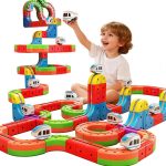 Set Tren Magnetic Anti-Gravitatie Juls, 88 Piese, Multicolor, Electric, pentru Copii 3+ ani